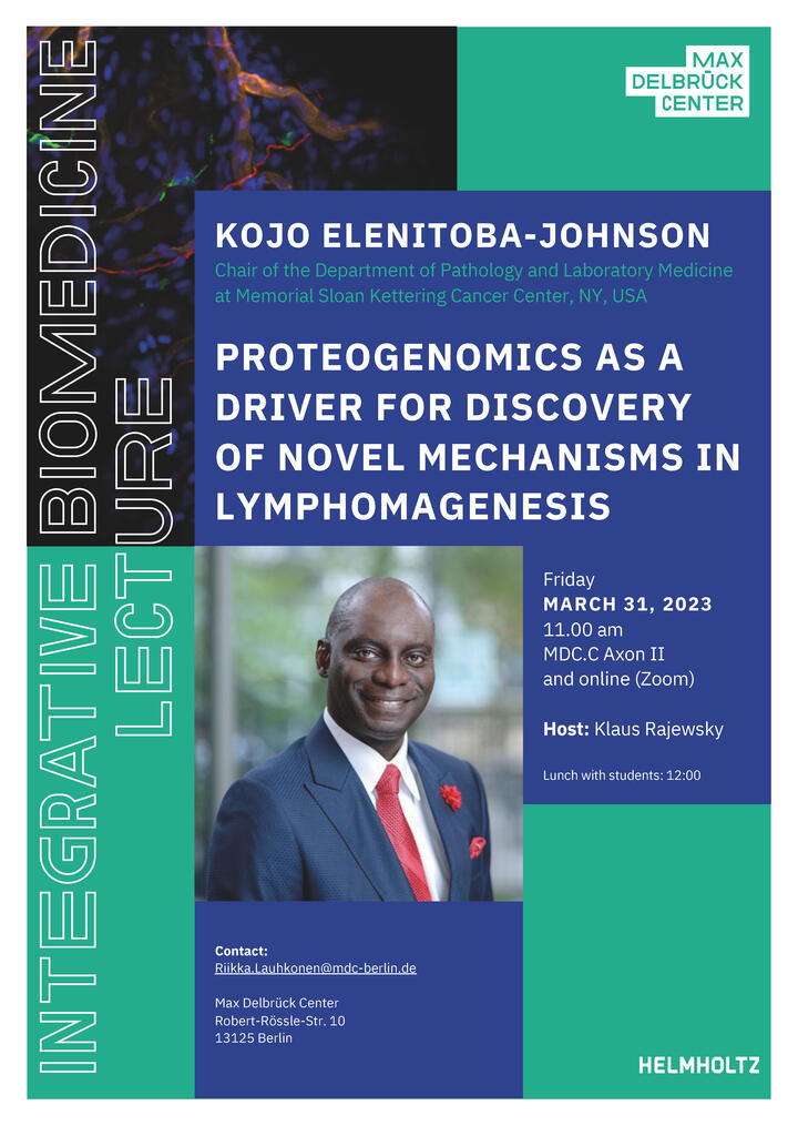 Poster Integrative Biomedicine Spring Lecture: Kojo Elenitoba-Johnson