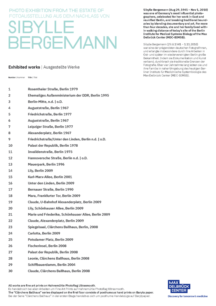 Sibylle Bergemann Hhandout 
