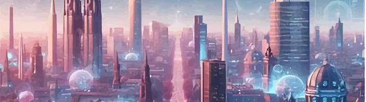 Illustration einer Utopischen Stadt