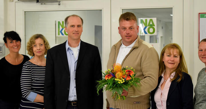 Tobias Pischon and NAKO's 10,000th participant, Marcel Köppchen
