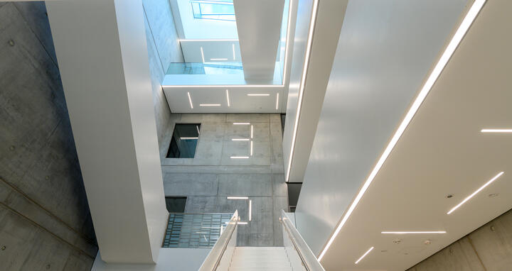 Staircase with skylight in the BerlinBioCube start-up center