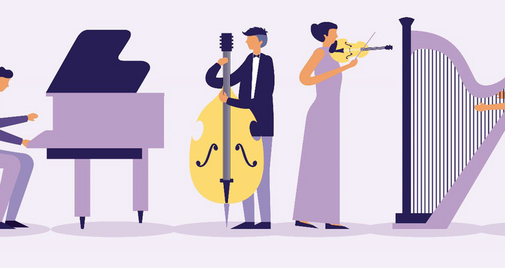 Illustrattion von musizierenden Menschen