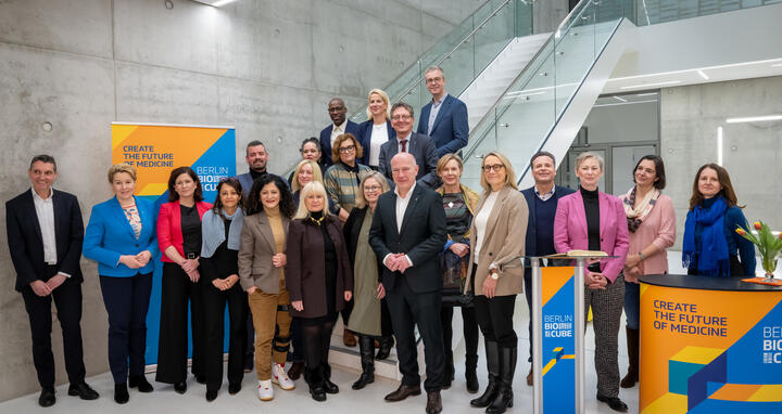 Group of people in a foyer