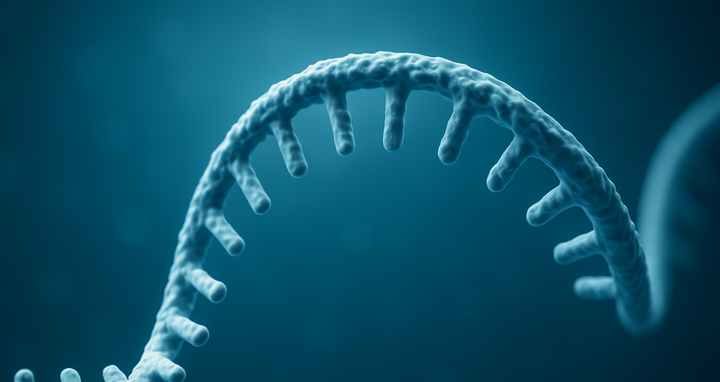Messenger RNA strand 3D rendering