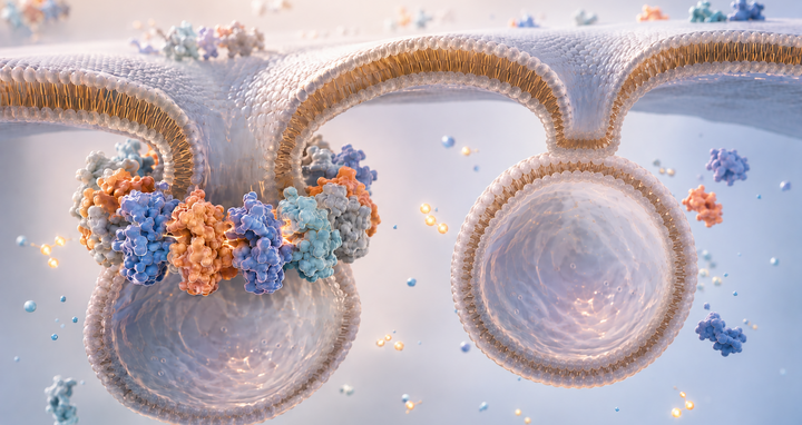 Caveolae stabilized by rings of EHDE molecules