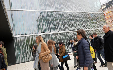 Outside the new BIMSB building
