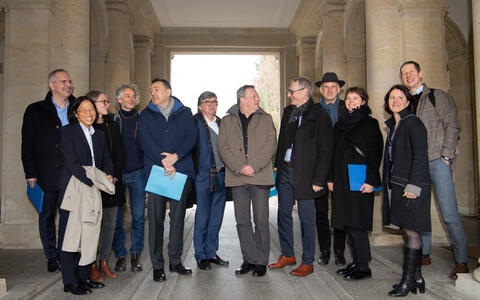 Gruppenbild mit Staatssekretär Christian Luft
