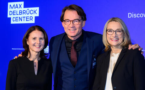 Maike Sander and Heike Graßmann with Matthias Tschöp