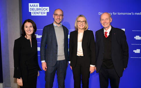 Maike Sander and Heike Graßmann with Ruppert Stüwe and Detlev Ganten