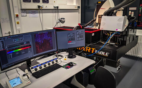 Das Leica SP8 Multiphotonen Mikroskop mit integrierter Ausstattung für die intravitale Bildgebung