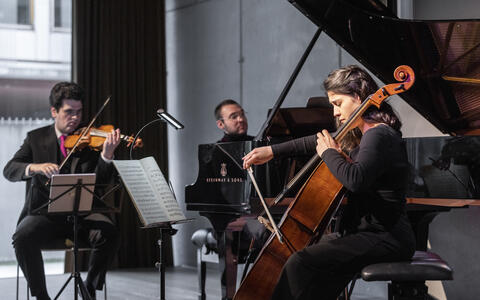 Michael Baremboim with pianist Itamar Carmeli and cellist Parya Moulaei
