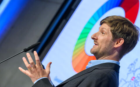 man giving a speech