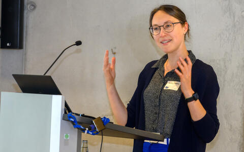 woman giving a lecture