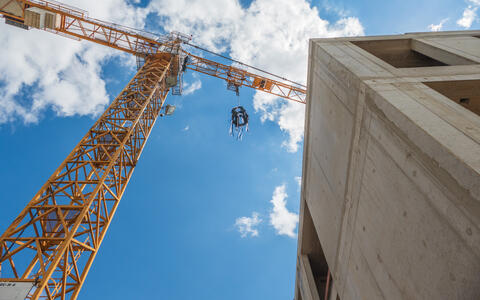 Crane with topping-out crown
