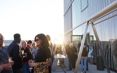 People on a roof terrace