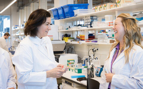 two women in lab