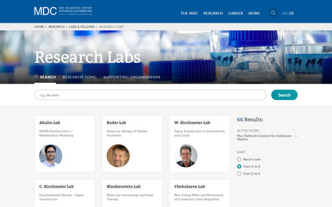 MDC Website - Research labs