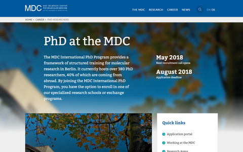 MDC Website - PhD page