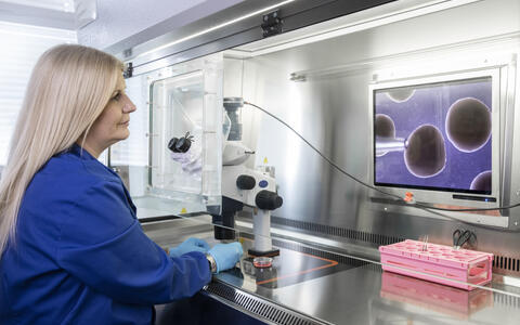 Mina Gouti at the lab