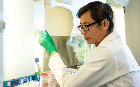 Van Trung Chu working in the lab