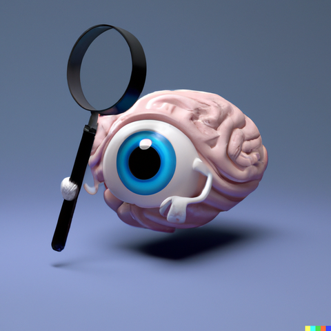 Eye with a magnifying glass
