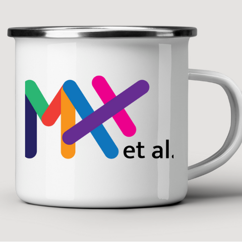 enamel mug with max et al. logo