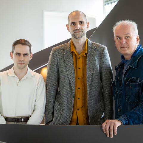 Daniel Le&oacute;n-Peri&ntilde;&aacute;n, Nikos Karaiskos, Nikolaus Rajewsky (left to right)