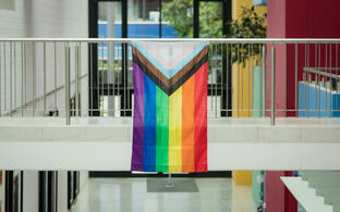 Progressive Pride Flagge in Haus 84