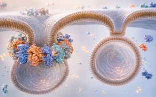 Caveolae stabilized by rings of EHDE molecules
