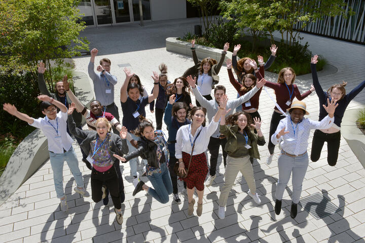 All 20 Attendees jump in front of BIMSB building