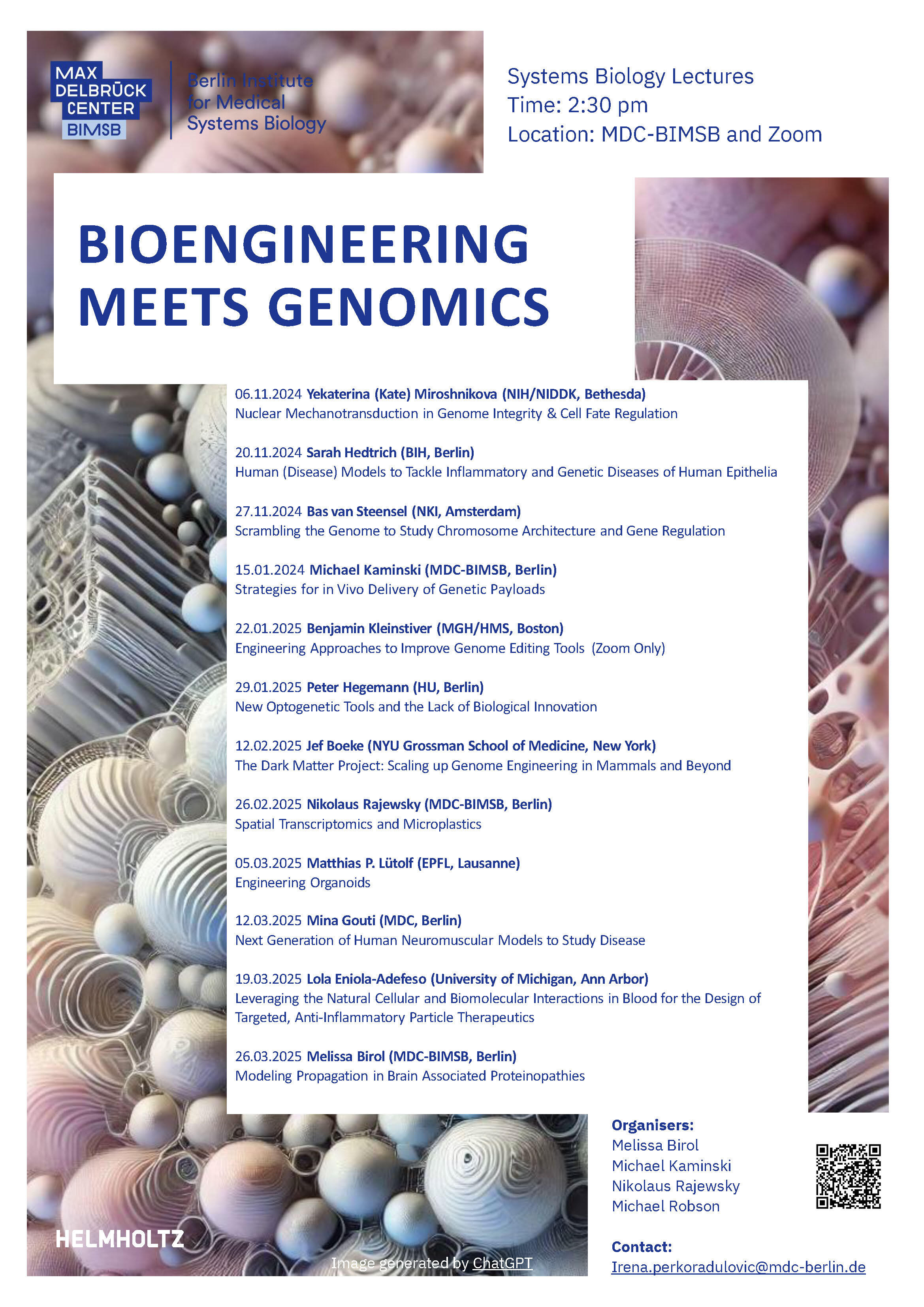 SysBio Lecture Series: Bioengineering meets Genomics Poster