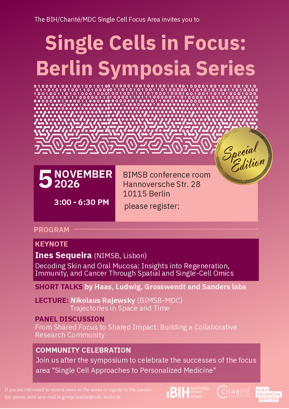 Single Cells in Focus Berlin Symposia Series 2026