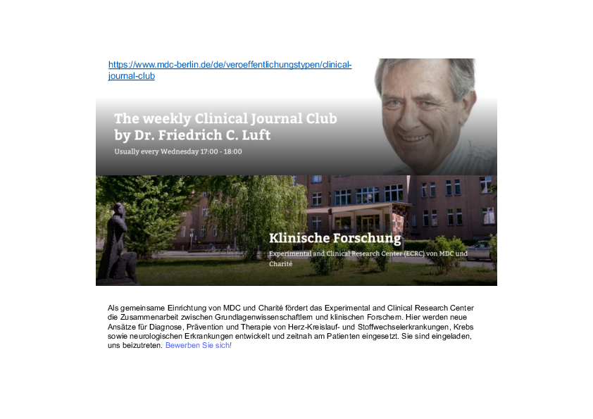 Presentation Clinical Journal Club &ndash; May 6, 2026
