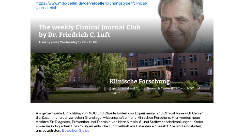 Presentation Clinical Journal Club &ndash; July 1, 2026