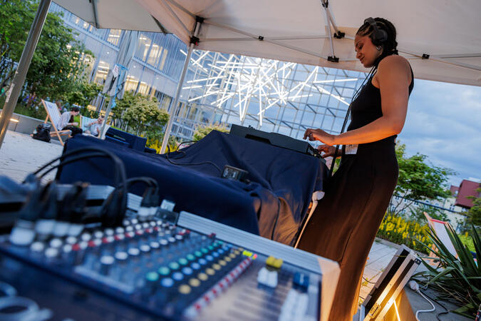 DJ performing outdoors