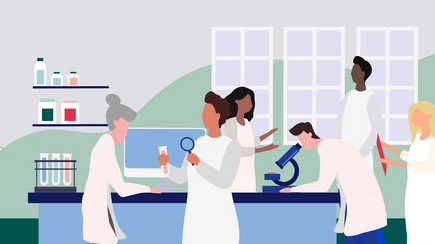Illustration von Leuten im Labor